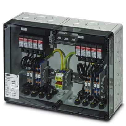 Skrzynka z ogranicznikami przepięć dla 4 MPPT / Phoenix Contact / 1000DC / 4MPP-SPD-S / box 4 MPPt / 1029990 / Ogranicznik przepięć typ T1/T2 w szczelnej (IP65) obudowie z wyprowadzonymi złączami SUNCLIX